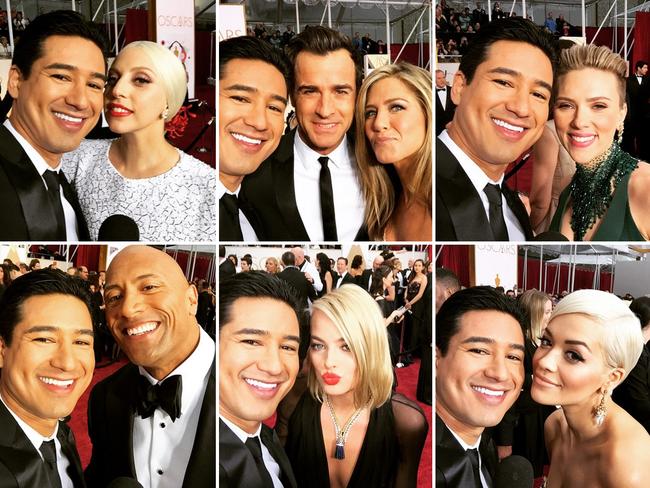 Mario Lopez shares red carpet selfies at the Oscars 2015 via Instagram