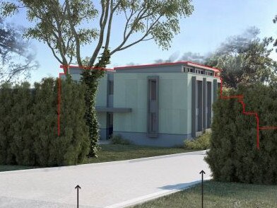 An artist's impression of a proposed 62-room boarding house in Wyatt Ave, Belrose, which the developer says could accommodate essential workers such as nurses and aged care employees. Picture: Platform Architects