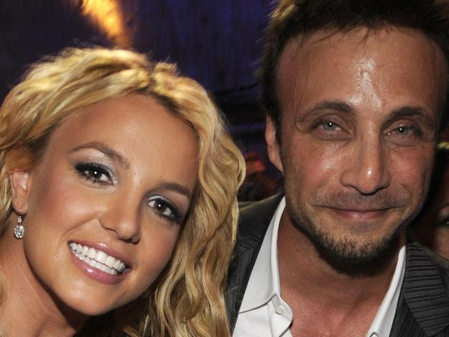 Britney Spears and Larry Rudolph in the audience at the 2008 MTV Video Music Awards on September 7, 2008. Picture: Getty Images