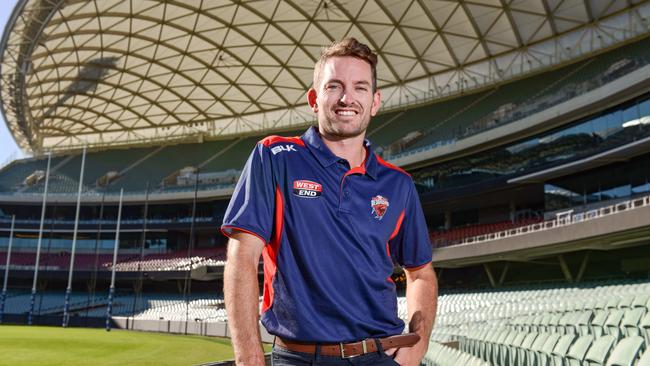 Former champion Redbacks bowler Chadd Sayers should star for Woodville this season. Picture: Brenton Edwards