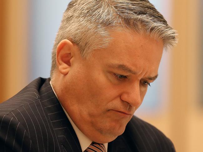 Minister for Finance Senator Mathias Cormann appearing at Senate Estimates at Parliament House in Canberra. Picture Kym Smith