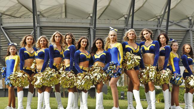 WEEKEND TELEGRAPH – 4/2/21 *** MUST NOT PUBLISH BEFORE CLEARING WITH PIC EDITOR JEFF DARMANIN *** Cheerleaders from the Parramatta Eels NRL side pictured after learning they will no longer be employed moving into season 2021. Picture: Sam Ruttyn