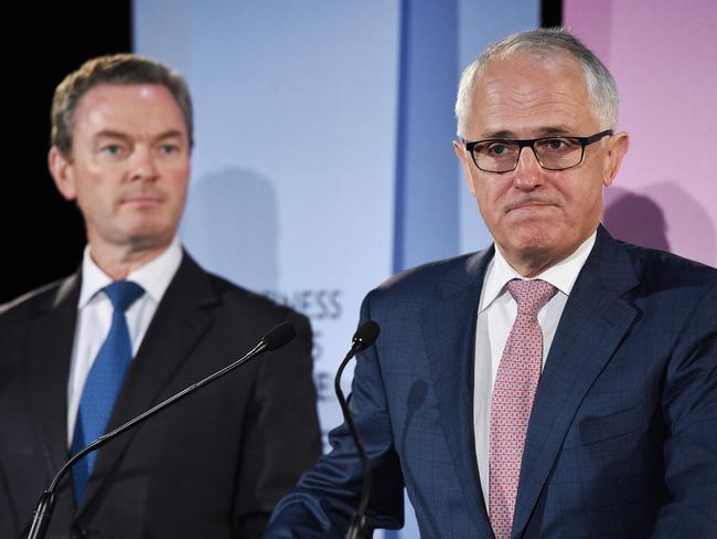 Minister of Innovation Christopher Pyne (left) and Australian Prime Minister Malcolm Turnbull. Picture: AAP Image/Mick Tsikas