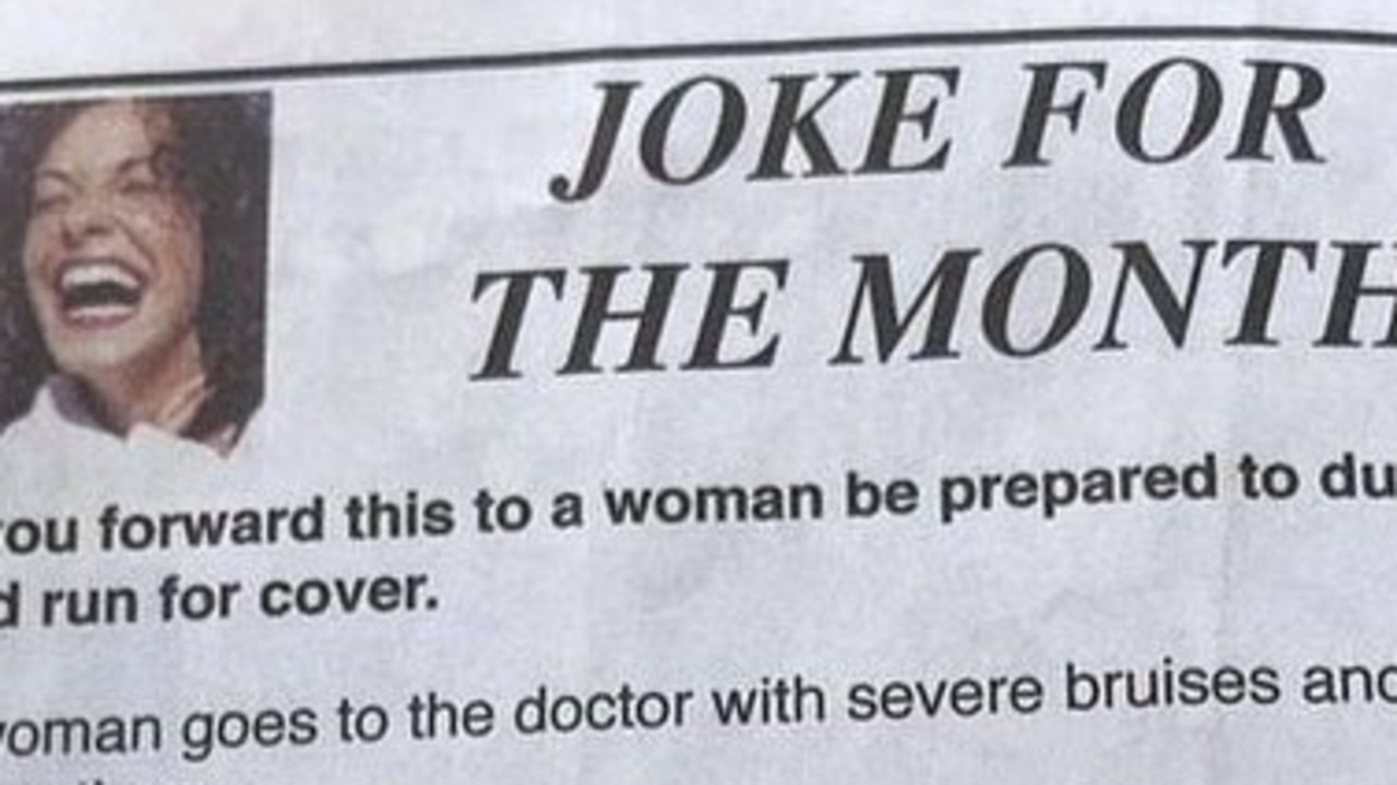 There was swift outrage after domestic violence was used as the butt of a 'joke' in the regional newspaper'. Picture: Twitter / @camliveshere