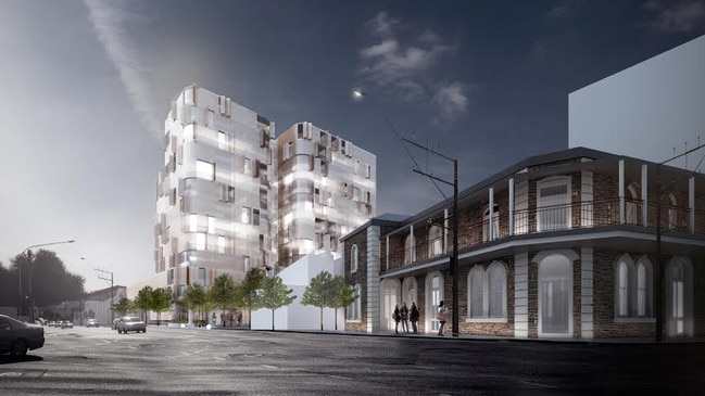 Flagship’s earlier plans, approved in 2015, for 128 apartments next to the Royal Hotel