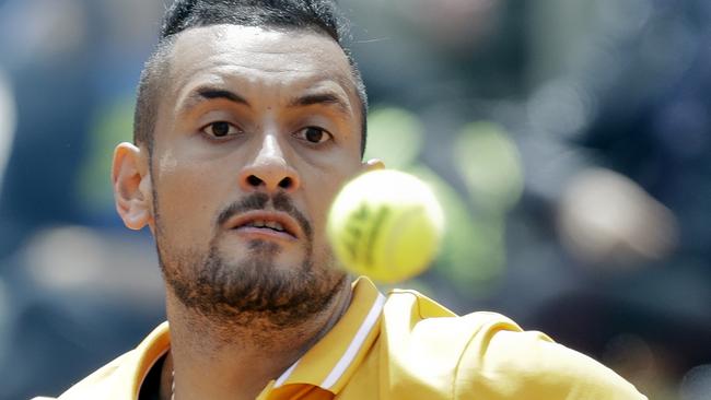 Nick Kyrgios returned serve against his critics. Picture: AP