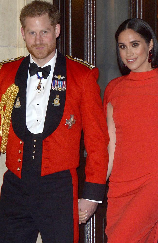 Prince Harry, Duke of Sussex and Meghan, Duchess of Sussex at one of their final royal engagements earlier this month in London.