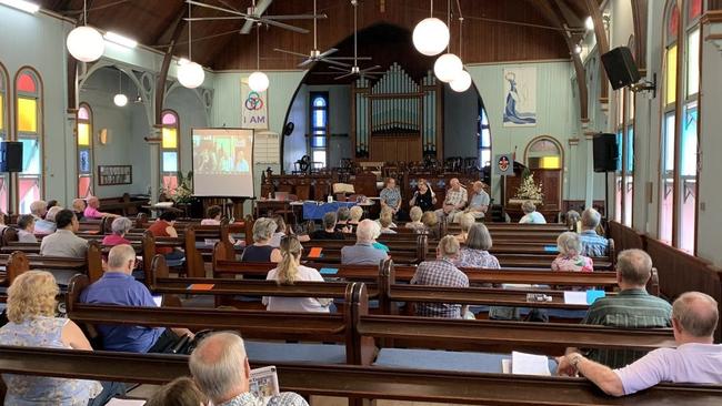 Worshippers gather to celebrate 150 years of St Paul's Uniting Church in Mackay in March 2022. Picture: Duncan Evans