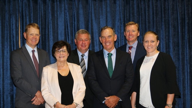 Killarney Co-op Board of Directors and Manager. Back: Scott Petersen, Dave Weier, Mark MauchFront: Kay Hancock, Chairman Andrew Peterson and Manager Marissa Costello.