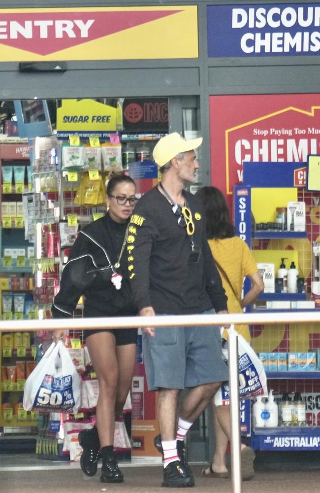 Rita Ora was seen after a shopping spree at Chemist Warehouse with her husband on the Gold Coast. Picture: Backgrid