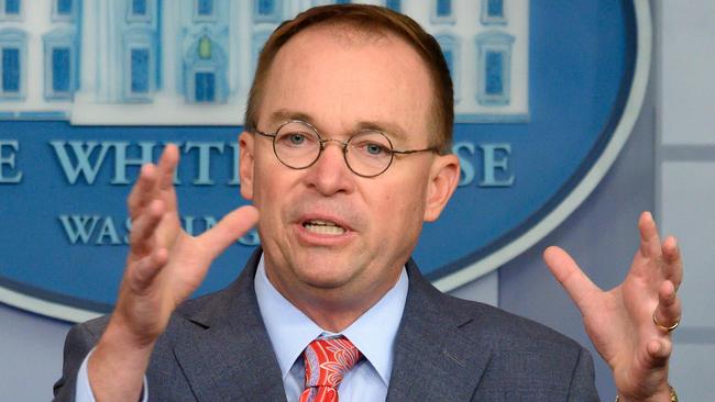 Acting White House chief of staff Mick Mulvaney. Picture: AFP