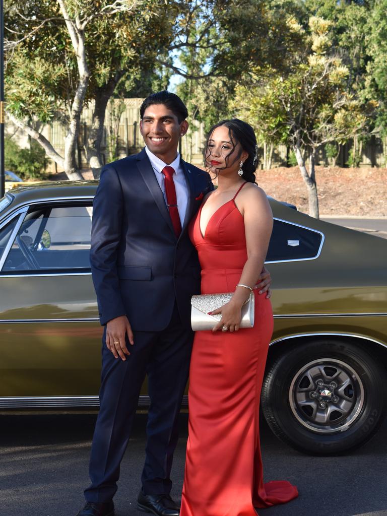 RIVERSIDE FORMAL: Sharmaine Garcia and Rohan Kishore arrive at the Riverside Christian College Formal. Photo: Stuart Fast