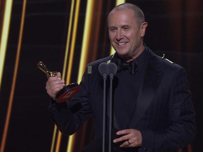 Gold Logie winner Larry Emdur after winning the Gold Logie. Picture: Channel Seven