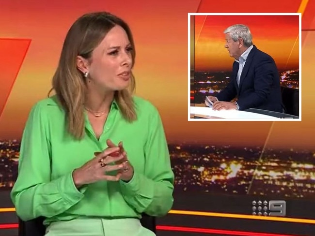 Ally Langdon locked horns with Ray Martin in an explosive interview. Picture: Channel 9