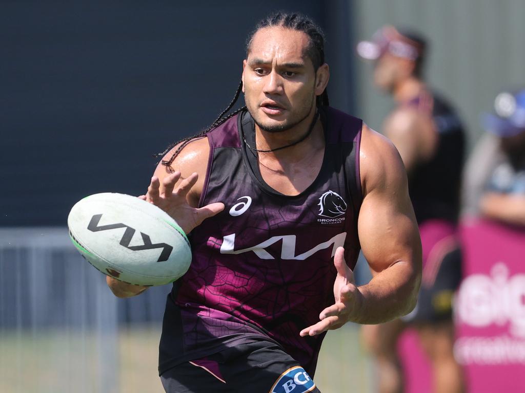 Marty Taupau experienced the full force of Maguire’s first session. Picture: Nigel Hallett