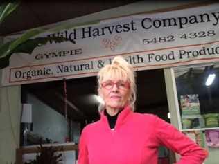 HOLE IN ROOF: Wild Harvest Company owner Barbara Tiplady after the June 11 incident.