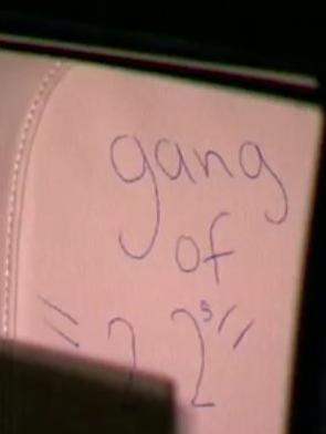 A message scrawled on to one of the stolen car’s seats. Picture: Nine News