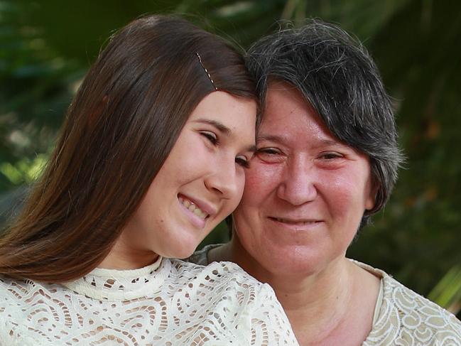 17 year old Genoveva-Constantina Stuparu and her mum Mariana Stuparu, in Doonside, today. Genoveva became her mum's main carer after she was diagnosed with parkinsons disease two years ago.Picture:Justin Lloyd