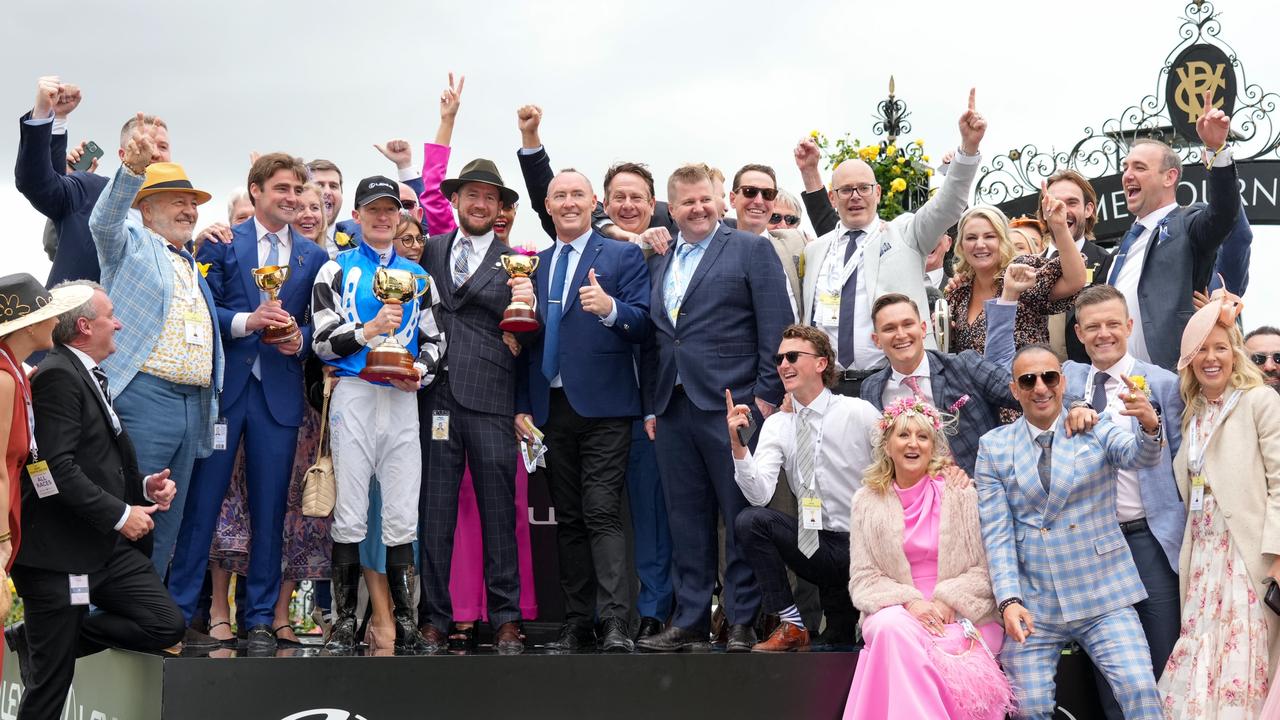 Presentation to connections of Gold Trip (FR) after winning the Lexus Melbourne Cup at Flemington Racecourse. (Photo by Reg Ryan/Racing Photos via Getty Images)