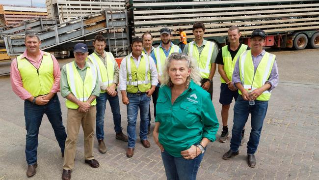 National Farmers Federation President Fiona Simson with primary producers, last week. Picture: AAP 