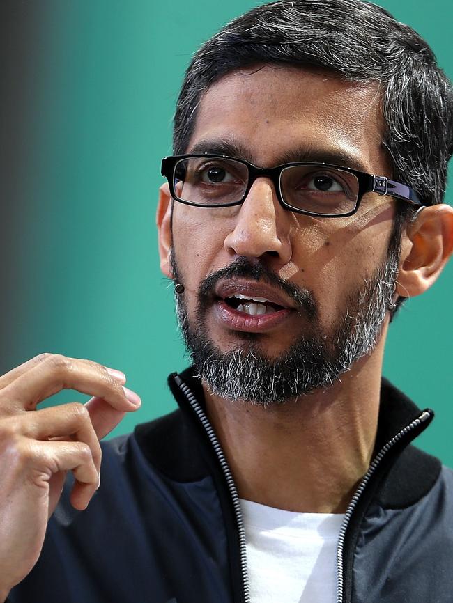 Google CEO Sundar Pichai said his company would still cut emissions. Picture: Getty