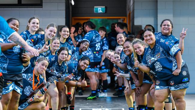 The Territory All Stars celebrate their win in the 2023 Deadly Cup Carnival. Picture: Pema Tamang Pakhrin