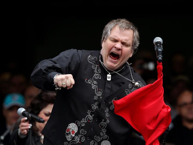 Meat Loaf performs at the 2011 AFL grand final.