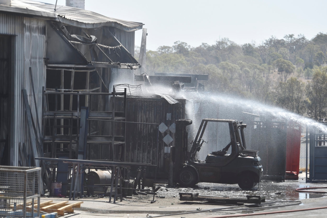 Fire at Leicht's Welding Industries in Goombungee. November 2019 Picture: Bev Lacey