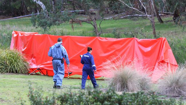 Where Sanaya’s body was found on the banks of Darebin Creek. Picture: David Crosling