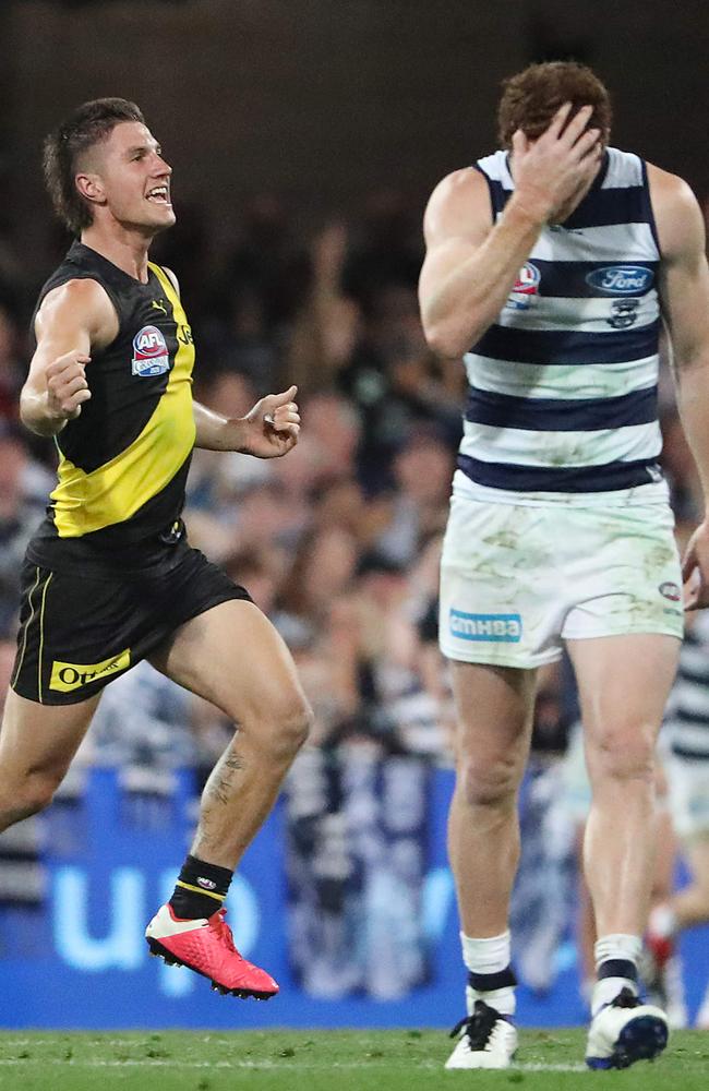 Tigers celebrate their win. 2020 AFL Grand Final match between the. Richmond Tigers and the Geelong Cats at the Gabba on October 24, 2020 in Brisbane, Australia.  Pic Peter Wallis