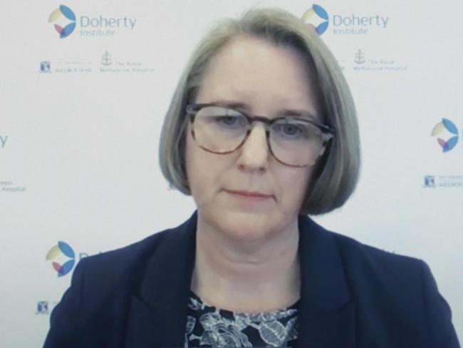 Professor Jodie McVernon during a press conference at Parliament House in Canberra. Picture: NCA NewsWire / Gary Ramage