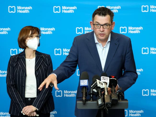 MELBOURNE, AUSTRALIA - NewsWire Photos 17 JULY 2022 : Victorian Premier, Daniel Andrews and the Minister for Health, Mary-Anne Thomas at Monash Children's Hospital, Clayton. The Victorian Government announced further investment into VictoriaÃs health system with the increasing COVID and flu hospitalisations. Picture : NCA NewsWire / Ian Currie