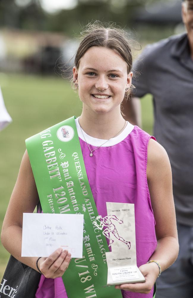 Adelaide Bailey wins the Greg Gabbett Gift. Postle Gift in Pittsworth. Saturday, December 10, 2022. Picture: Nev Madsen.