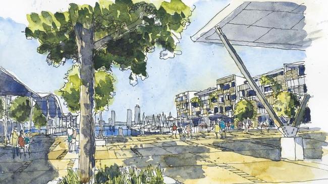 Artist's impression of potential new mixed use area as part of The Spit master plan on the Gold Coast.