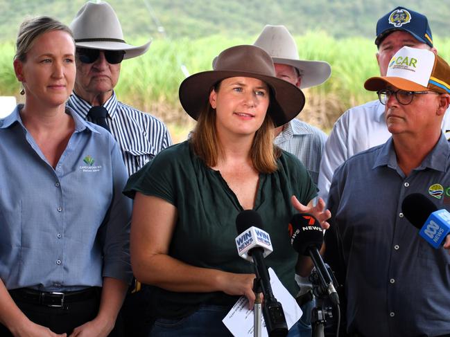 Cairns-based Senator for Queensland Nita Green announcing a tripling of the Extraordinary Disaster Assistance Recovery Grants for primary producers to $75,000 for primary producers, with $50,000 available for small businesses and not-for-profits, during a news conference in Coolbie, Hinchinbrook. Picture: Cameron Bates