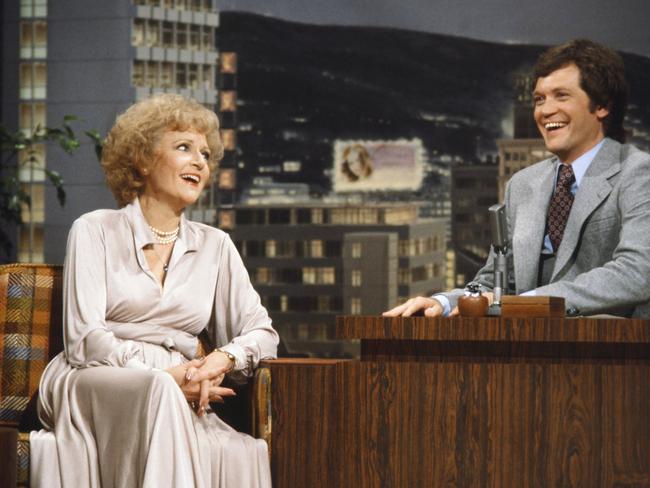 Pictured: (l-r) Actress Betty White, guest host David Letterman on March 26, 1979 — Picture: Paul Drinkwater/NBC/NBCU Photo Bank