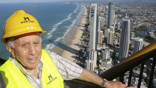 Harry Triguboff atop the 76-floor Ocean tower on the Gold Coast.