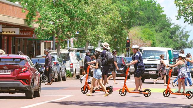 Both candidates agreed Darwin city needed to be cooler, greener and more pedestrian and cyclist friendly. Picture: Glenn Campbell