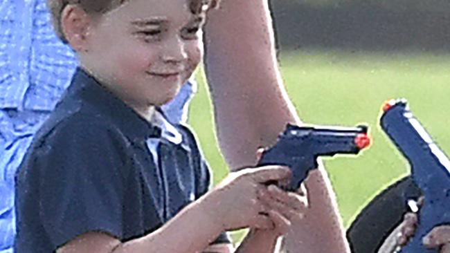 The Duchess of Cambridge, Prince George and Princess Charlotte watch The Duke of Cambridge play in The Maserati Royal Charity Polo Trophy at Beaufort Polo Club, Tetbury, Gloucestershire, UK, on the 10th June 2018. 10 Jun 2018 Pictured: Prince George. Photo credit: James Whatling / MEGA  TheMegaAgency.com +1 888 505 6342