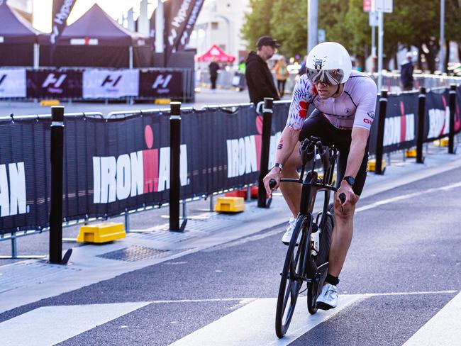 Competitors in the Ironman 70.3 Tasmania in Hobart Picture: Linda Higginson