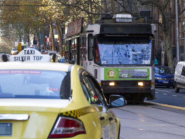 Tram drivers have to stop suddenly when cars turn suddenly into the path of the tram. Picture: Sarah Matray