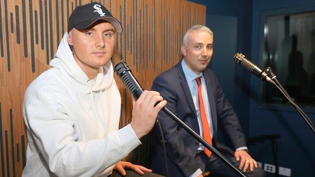 Daniel ‘D Minor’ Harvey and Cumberland Mayor Steve Christou at the opening of the Granville Centre. Picture: Angelo Velardo