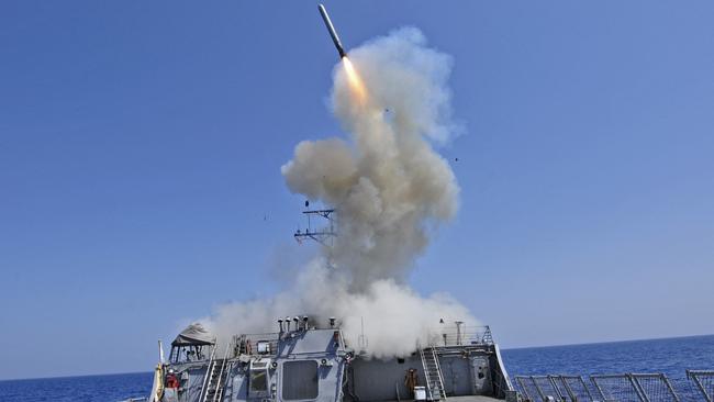 The navy’s long-range strike capabilities have increased from 200km to more than 2500km with the acquisition of Tomahawk ­missiles. Picture: Jonathan Sunderman