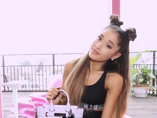 Ariana Grande with her trademark brunette locks.