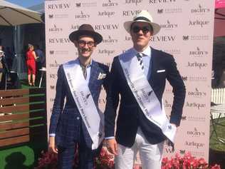 Wyatt Hornery and Riley Featherstone win first and second at Melbourne Cup Doomben Fashions on the Field. Picture: Contributed