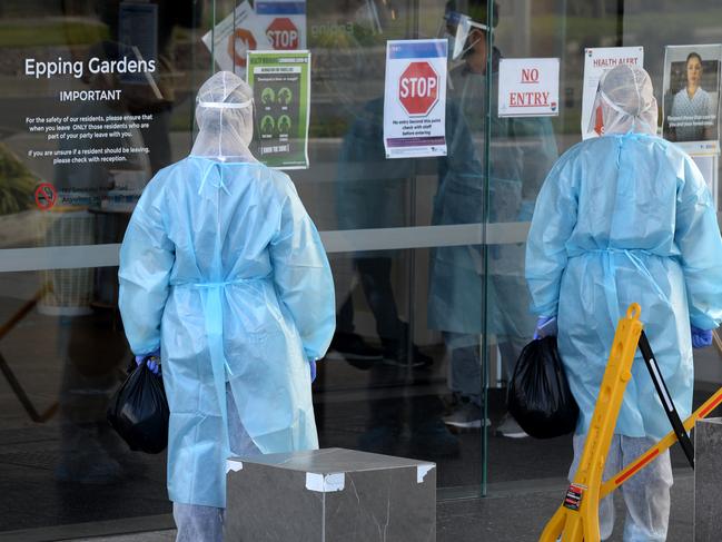 At least 103 residents and 86 staff were infected during the coronavirus outbreak at Epping Gardens. Picture: NCA NewsWire/Andrew Henshaw