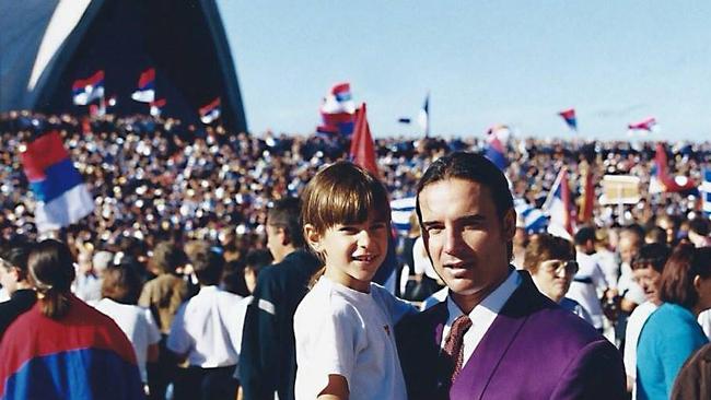 A young Miroslav Mlinar posing on the steps of the Opera House in Sydney.