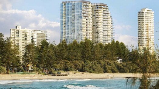 How the proposed twin tower development will look on the Burleigh skyline.