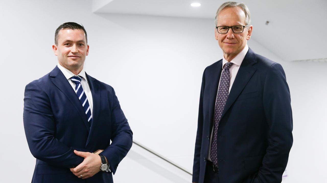 Lead portfolio manager Matthew Haupt, left, and Geoff Wilson of Wilson Asset Management Picture: Renee Nowytarger