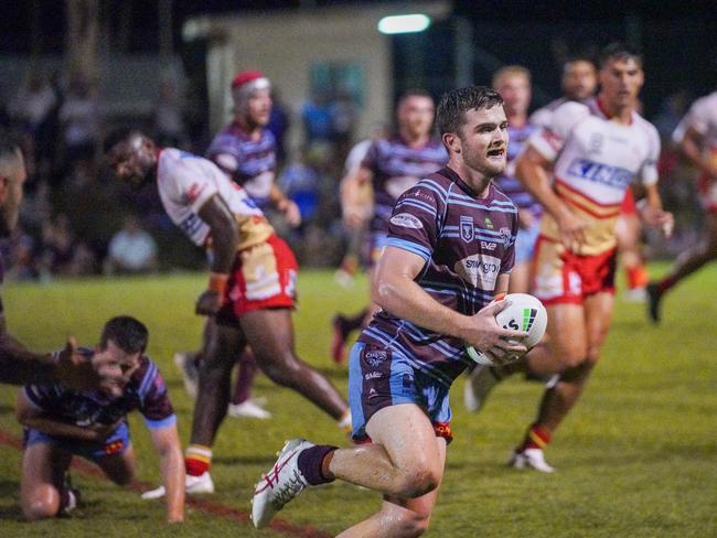 Five-eighth Aaron Moore was one of the CQ Capras' best in their pre-season trial against the Dolphins in Gladstone. Photo Luke Fletcher